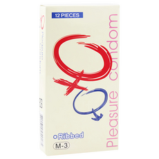 PLEASURE 樂趣 螺紋裝保險套, 12個, 1盒