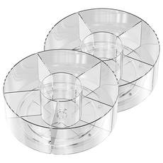 可旋轉化妝品收納盒 透明 PET+PP+鋼珠材質, 2個