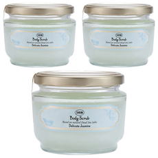 SABON 身體磨砂膏 茉莉花語 320g 天然死海鹽溫和去角質 植物精油深層滋潤 純素配方各種膚質適用, 3罐