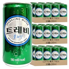 LOTTE 樂天 TREVI 原味氣泡飲 190ml, 0kcal 無熱量, 90罐