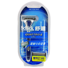 Schick 舒適牌 創4紀刮鬍刀 刀把*1+刀片*2 45g, 1組