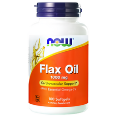 NOW Foods 高效亞麻仁油膠囊食品, 100顆, 1罐
