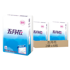 五月花 平版衛生紙 單層 300抽, 6包, 2袋