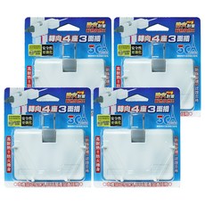 3CA TOWER 轉向4座3面插 7.6cm 白色 轉向插頭 轉接頭 延長線 擴充插頭, 4個