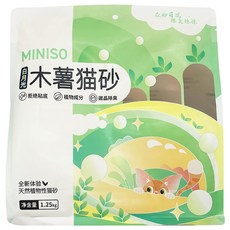 MINISO 名創優品 白月光木薯貓砂 碳晶除臭, 1.25kg, 1包