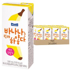 Maeil 香蕉牛奶, 無添加色素，食用更安心, 含香蕉原汁，新鮮美味, 獨立包裝，外出旅行方便攜帶, 190ml, 24入