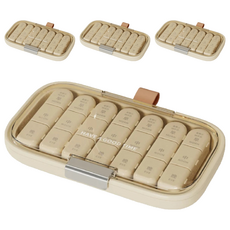 SSDream 21格高雅透視多格拆卸式收納藥盒 大, 4個