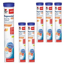 Doppel herz 德之寶 維他命B群+鎂 發泡錠 400mg, 15錠, 6.5g, 6罐