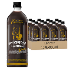 LOTTE 樂天 Chilsung Cider Cantata 冷萃黑咖啡 低溫慢速冷萃 超大包裝, 900ml, 12瓶