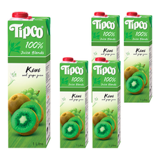 Tipco 100%奇異果葡萄汁 1L 無添加 健康美味 補充維生素C, 5瓶