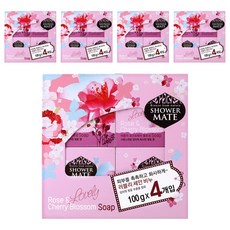 Shower mate 潔面皂4件組 玫瑰&櫻花香 400g, 5盒