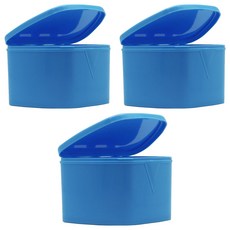 外出攜帶透氣盒(大)3入-霧面藍 牙套收納盒/維持器盒/活動假牙盒, 1入, 3個