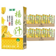 波蜜 楊桃汁, 台灣楊桃釀造, 溫潤甘口, 生津止渴, 綜合果汁10%, 300ml, 48入