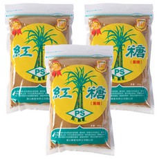 PS 寶山 金牌紅糖, 3包, 450g