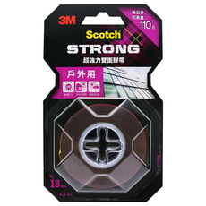 3M Scotch 超強力雙面膠帶 戶外用 V1808N 18mm x 1.5m, 紅色, 1捲