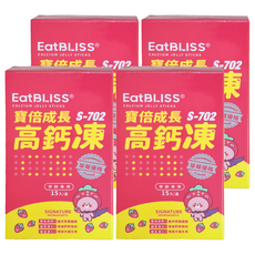 Eat BLISS 益比喜 寶倍成長高鈣凍 S-702 草莓優格口味, 10g, 15條, 4盒