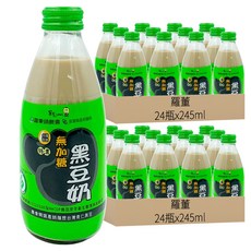 羅董 特濃無加糖台灣青仁黑豆奶 245ml, 48瓶