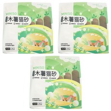 MINISO 名創優品 白月光木薯貓砂 碳晶除臭, 1.25kg, 3包
