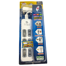 WeiTien 威電 過載斷電3開3座電源線組 2孔 125VAC 15A 1650W, 1.8m, CK2331, 1條