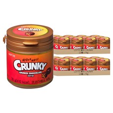 LOTTE 樂天 CRUNKY 脆心巧克力球，酥脆口感，含玉米脆片, 24罐, 76g