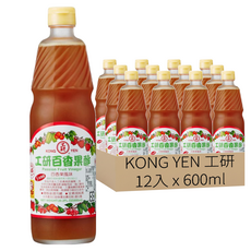 KONG YEN 工研 百香果醋 600ml, 12入