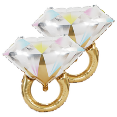 六分埔禮品 鑽戒氣球, 香檳金, 2個