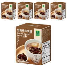 歐可茶葉 黑糖珍珠拿鐵 Set, 紐西蘭奶粉, 三合一沖泡包, 72g, 5入, 5盒