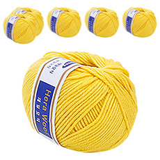 Samsung 三星 羊毛毛線 45g, 50 黃色, 6捲