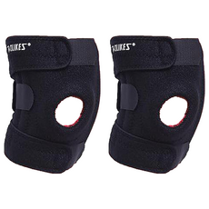 AOLIKES 奧力克斯 7912四彈簧護膝 左腳外黑內紅, 適合腿圍 34~58cm, 腿圍(34~58cm), 外黑內紅, 2個