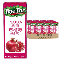 TREE TOP 樹頂 100%石榴莓綜合果汁, 200ml, 24瓶