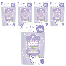 les enphants 麗嬰房 小蘇打植淨洗衣精補充包 溫和配方 清甜果香 防蟎/低敏/抗菌, 1kg, 5包