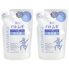 熊野油脂 麗白 薏仁泡沫洗面乳補充｜溫和潔淨、保濕透亮, 180ml, 2包