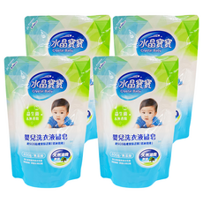 南僑水晶 水晶寶寶 嬰兒洗衣液體皂 無香精 補充包, 400g, 4包