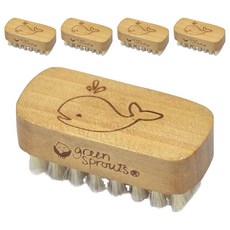 green sprouts 小綠芽 指縫刷, 天然木質手柄，豬鬃毛，適合小手指甲, 單一顏色, 1個, 5個