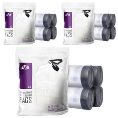 e潔 收納部屋 手提繩垃圾袋 50 x 45cm 白色, 3包, 1L