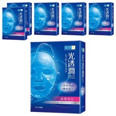 Hadalabo 肌研 光透潤玻尿酸纖維美白面膜，每片28ml精華液，深層滋養，溫和配方，適合各種膚質, 6片, 6盒