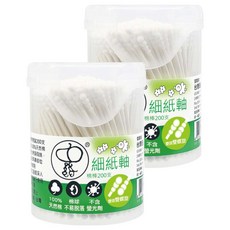 史奴比 細紙軸棉棒 雙旋易開 200支 100%天然棉, 2盒