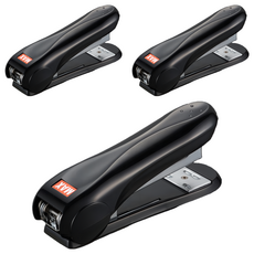 MAX 美克司 HD-50 新型釘書機 黑色｜辦公室必備 輕鬆裝訂文件, 3個