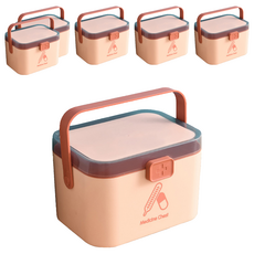 EDISH 北歐風多功能小藥箱, PP材質, 光滑, 居家必備, 舒適手把, 安全卡扣, 6個