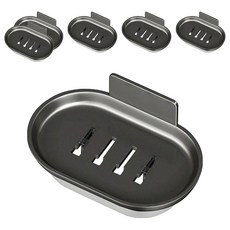 ILIFE 壁掛瀝水肥皂盒 15.5 x 9 x 3.2cm, 消光灰, 6個