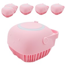 PUKU 藍色企鵝 矽膠沐浴刷 耐熱至80°C, 粉色, 1入, 6個