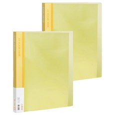 Lan CHYn 連勤牌文具 PP果凍色系40頁 LC-40JL A4資料冊, 黃色, 2個