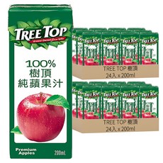 TREE TOP 樹頂 100%純蘋果汁, 200ml, 48入