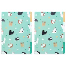 日本 MIDORI 3層資料夾 A4, 貓咪(35479), 2個