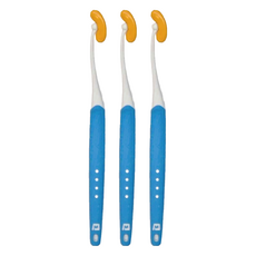 松本金型 魔法全方位旋轉牙刷 香蕉型360度, 藍色, 1入, 3支