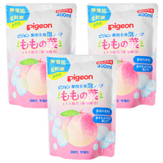 pigeon 貝親 桃葉泡泡浴露 補充包, 400ml, 3包