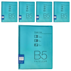 KyOKUTO 26孔薄型3用資料夾 B5, 淺藍色, 5本