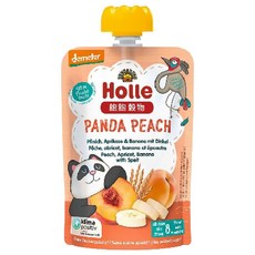 Holle 禾樂純境 飽飽穀物果泥, 1包, 桃氣熊貓, 100g
