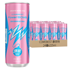 COMEBEST 康貝特 PowerBOMB爆能能量飲料 荔枝海鹽啤酒花風味, 24罐, 225ml