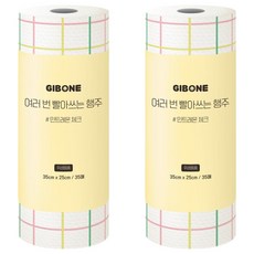 GIBONE 可重複水洗抹布 薄荷檸檬, 35張, 2捲